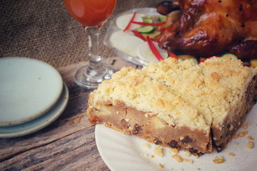 Roasted turkey and apple cake for thanksgiving day