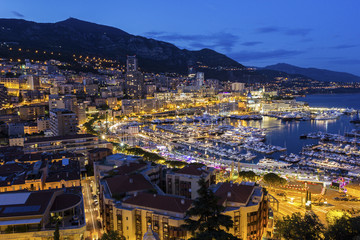 View on Monte Carlo in Monaco in the evening