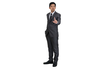 Business man standing and pointing action