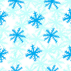 Seamless transparent snowflakes