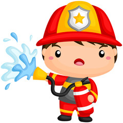 Fototapeta premium Cute Fireman