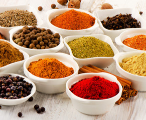 Assortment of powder spices
