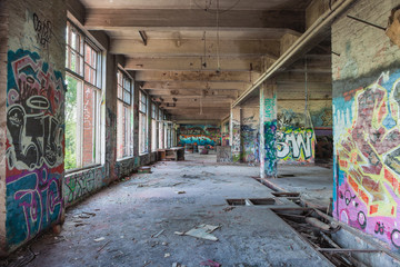Old abandoned factory hall
