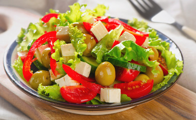Fresh greek  salad with feta
