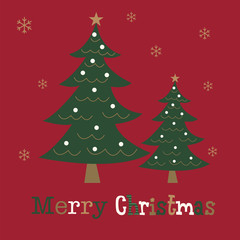 Fototapeta premium Christmas card with twin tree