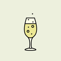 Christmas champagne glass icon