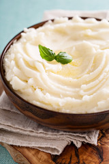 Mashed potatoes in a big bowl