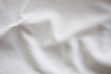 Close up shot of white textured football jersey