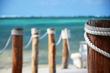 Fototapeta premium Wooden pier and beach