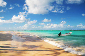 Tropical beach and boat