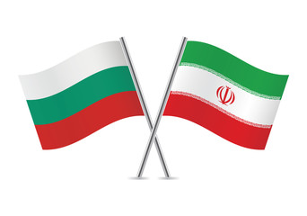Bulgarian and Iranian flags. Vector illustration.