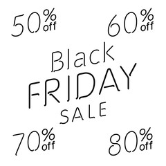 Elegant words Black Friday wear sale tags. Isolated on white. EPS 10 vector, grouped for easy editing. No open shapes or paths.