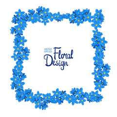 Vector frame with forget-me-not flowers 