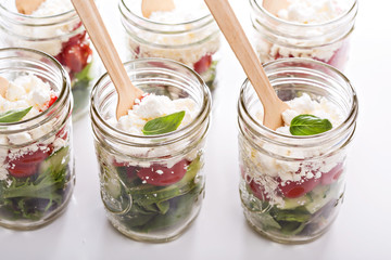 Salad in mason jars