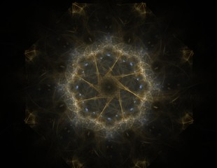 Abstract design of white powder cloud against dark background