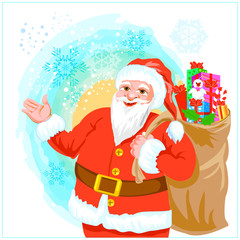 Illustration of a Christmas santa,  holiday honoring the birth of Jesus Christ, Christmas evolved over two millennia into a worldwide religious and secular celebration, incorporating 