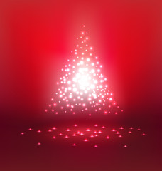 Abstract magic  Light on red background for Christmas