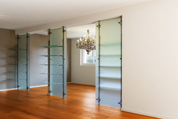 Interior of apartment with hardwood floors