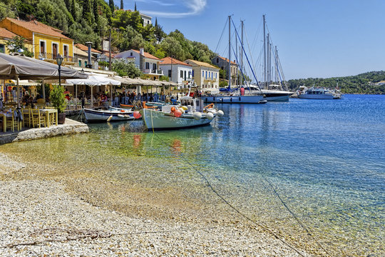 On the foreshore of Kioni Harbour in the Ionian Sea