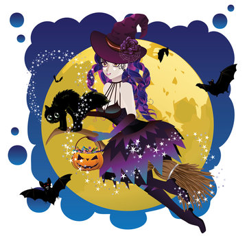 Witch and Full Moon