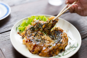  Japanese pizza, Japanese food okonomiyaki