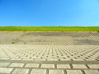 江戸川の堤防風景