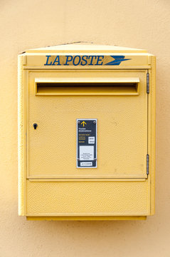 Yellow french letterbox "LA Poste"