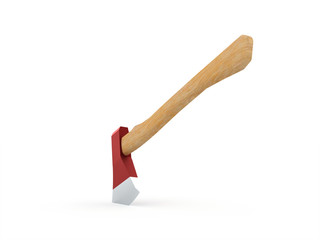 Hatchet rendered isolated on white