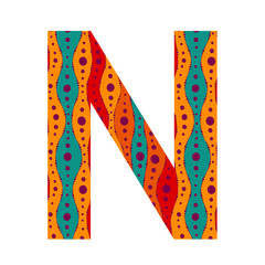 Colorful patterned letter