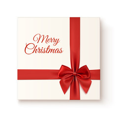 Realistic gift icon isolated on white background.