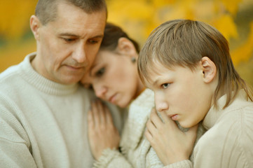 Fototapeta premium Portrait of a sad family 