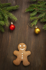 gingerbread Christmas tree and gifts on table
