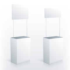 Promotion counter table with square topper