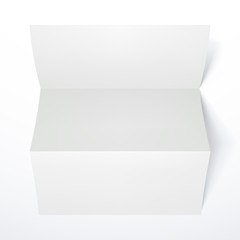 Blank white folded paper leaflet