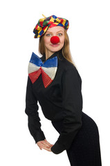 Fototapeta na wymiar Funny clown isolated on white