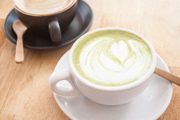 Hot green tea latte