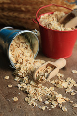 oat flakes on wood