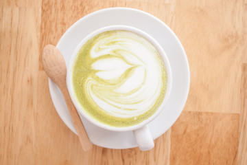Hot green tea latte