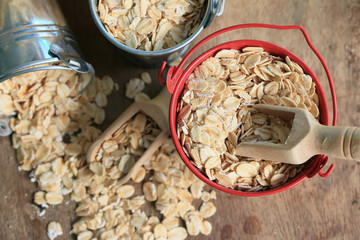 oat flakes on wood