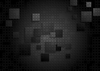 Tech geometric black background with squares texture