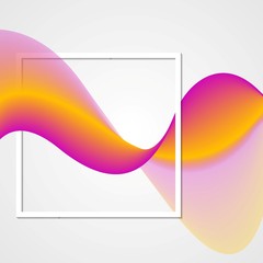 Abstract shiny waves and quote frame