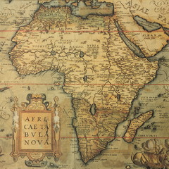antique map map of Africa  by dutch cartographer Abraham Ortelius 