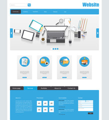 Flat Website Template. Vector illustration.