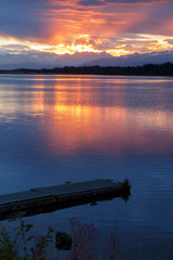 Sunrise at Homer Alaska over Beluga lake