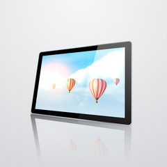 Realistic tablet pc computer on white background. Vector eps10 illustration 