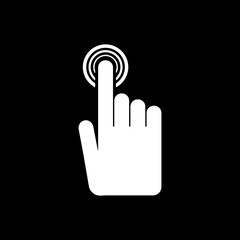 The hand click icon. Cursor symbol. Flat