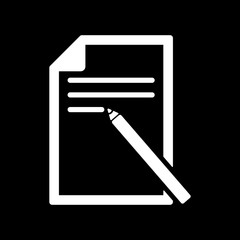 The note paper icon. Text file symbol. Flat