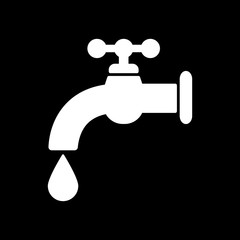 The tap water icon. Water symbol. Flat