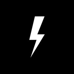 The lightning icon. Power symbol. Flat