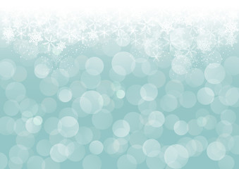 Snowflake and circle bokeh background illustration